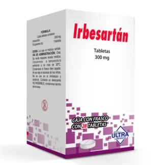 IRBESARTAN 300 MG CON 28 TABLETAS