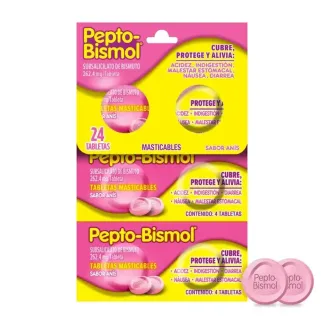 PEPTO-BISMOL CON 24 TABLETAS